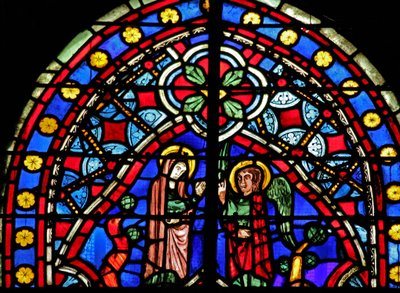 Window depicting the Annunciation to Anna by French School
